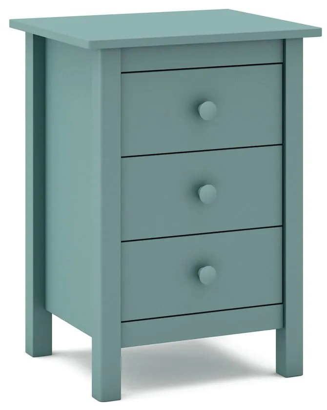 Detský nočný stolík z borovicového dreva v petrolejovomodrej farbe Max - Marckeric