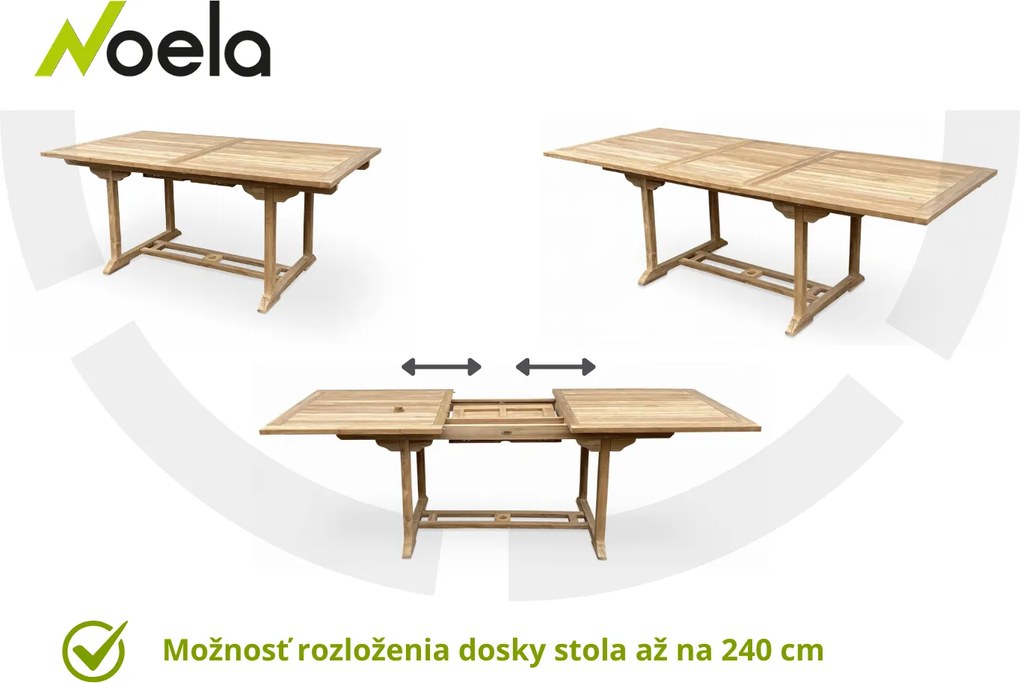 Noela Záhradný rozkladací stôl hranatý Faisal
