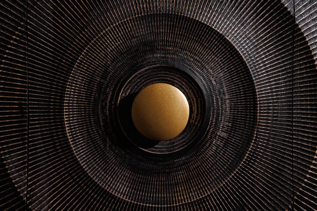 Komoda Golden Sunset 140 cm z mangového dreva v čiernom prevedení