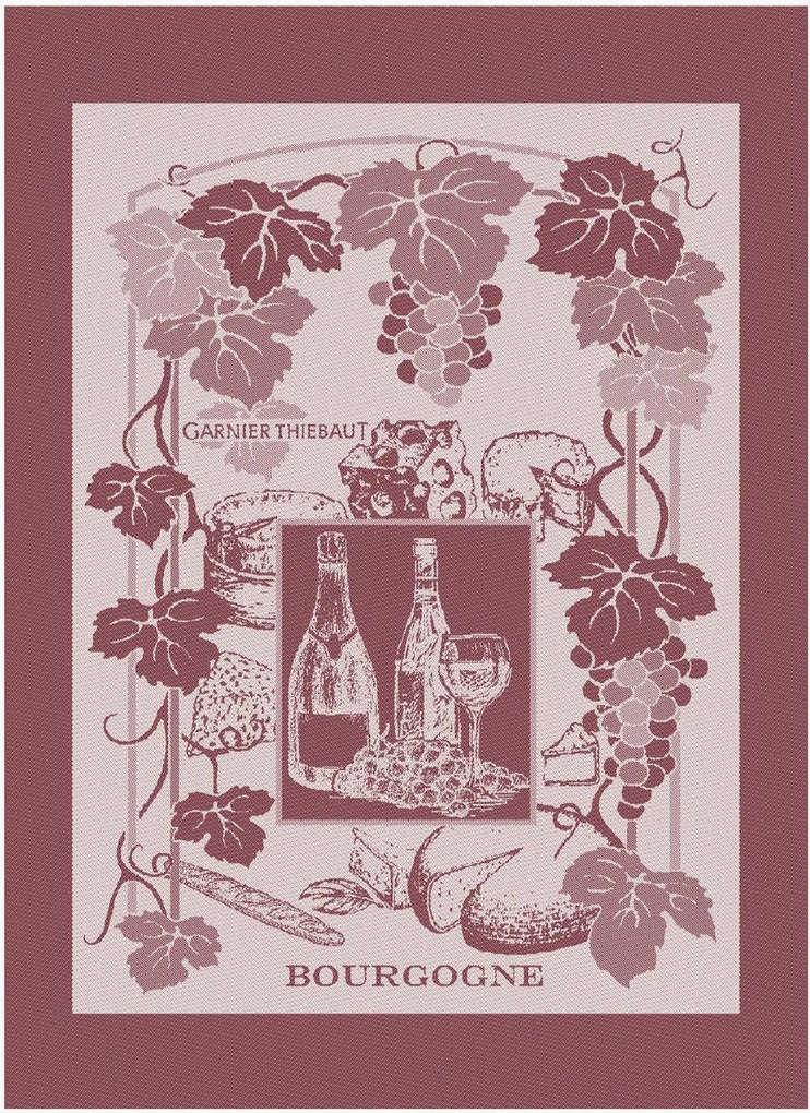 Žakárové kuchynské utierky La Bourgogne Bordeaux, 4 ks