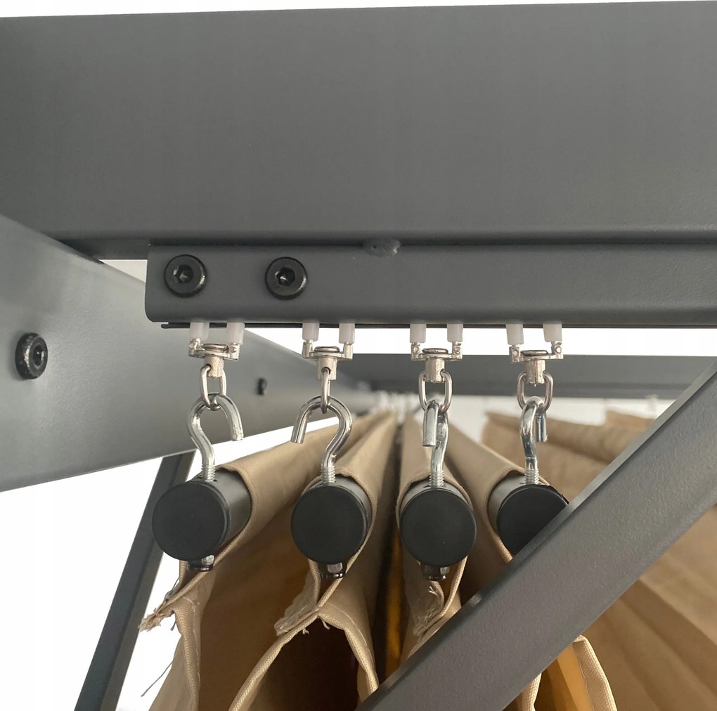 TRENDIE Pergola sivá s béžovou strechou 3x3m