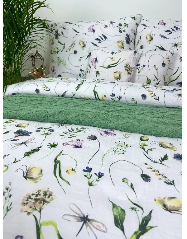 INTERMEDIC SK Posteľná obliečka Mušelín - kvety 140x200/70x90 cm