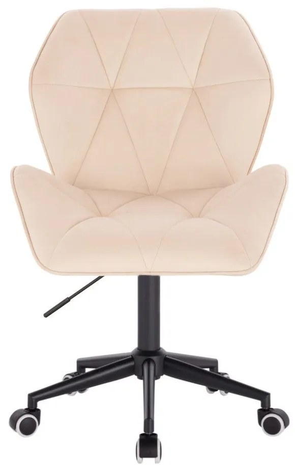 LuxuryForm DESIGN Stolička MILANO MAX VELUR na čiernej podstave s kolieskami - krémová
