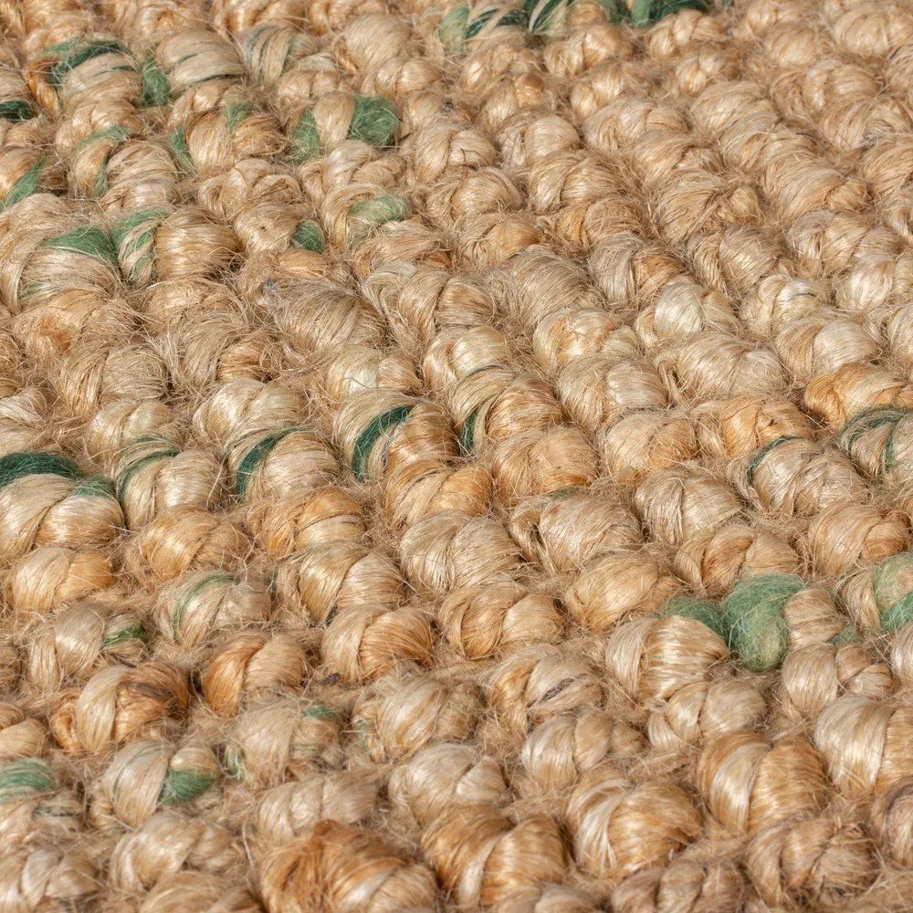 Obojstranný ručne tkaný jutový koberec v zeleno-prírodnej farbe 160x230 cm Jute Boucle Green – Flair Rugs