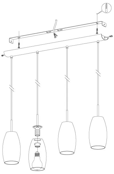 Eglo 97587 - Luster na lanku BATISTA 3 4xE27/40W/230V