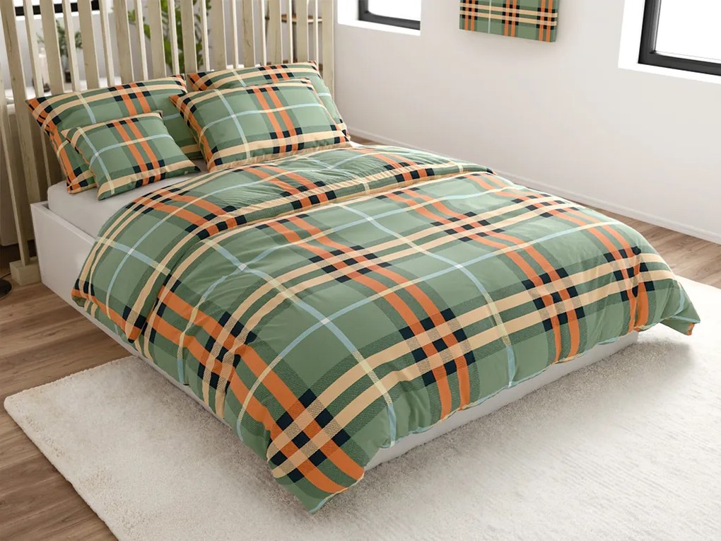 Obliečky z mikrovlákna PLAIDORY zelené Rozmer obliečky: 2 ks 70 x 90 cm | 200 x 220 cm
