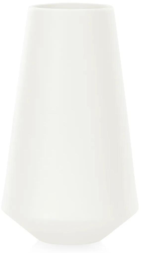 AmeliaHome Keramická váza Burmilla krémová, velikost 12,5x12,5x22,5