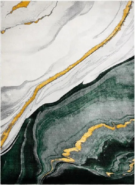 Dywany Łuszczów 👣🛡️80x150 cm Kusový koberec Emerald 1017 green and gold + protišmyková úprava, zelená, kancelária