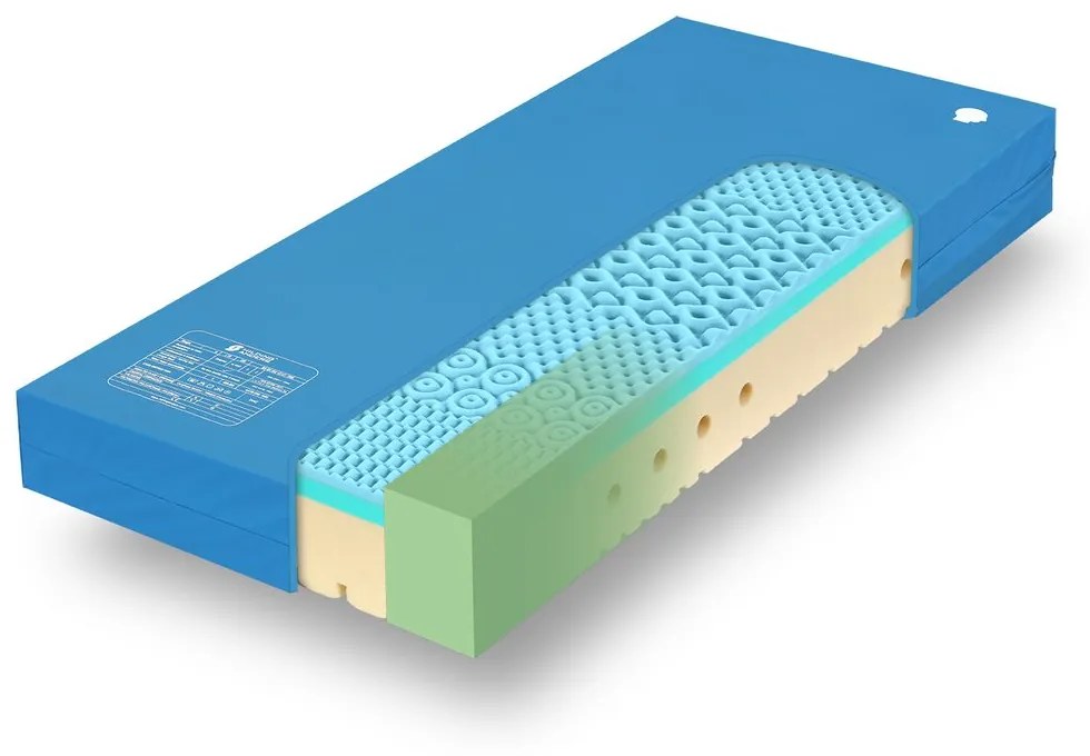 TROPICO/Hilding Anders Ortopedický matrac Tropico SUPER FOX BLUE s PU poťahom - 120x200 cm | 24 cm | WELLNESS (s masážní profilací)