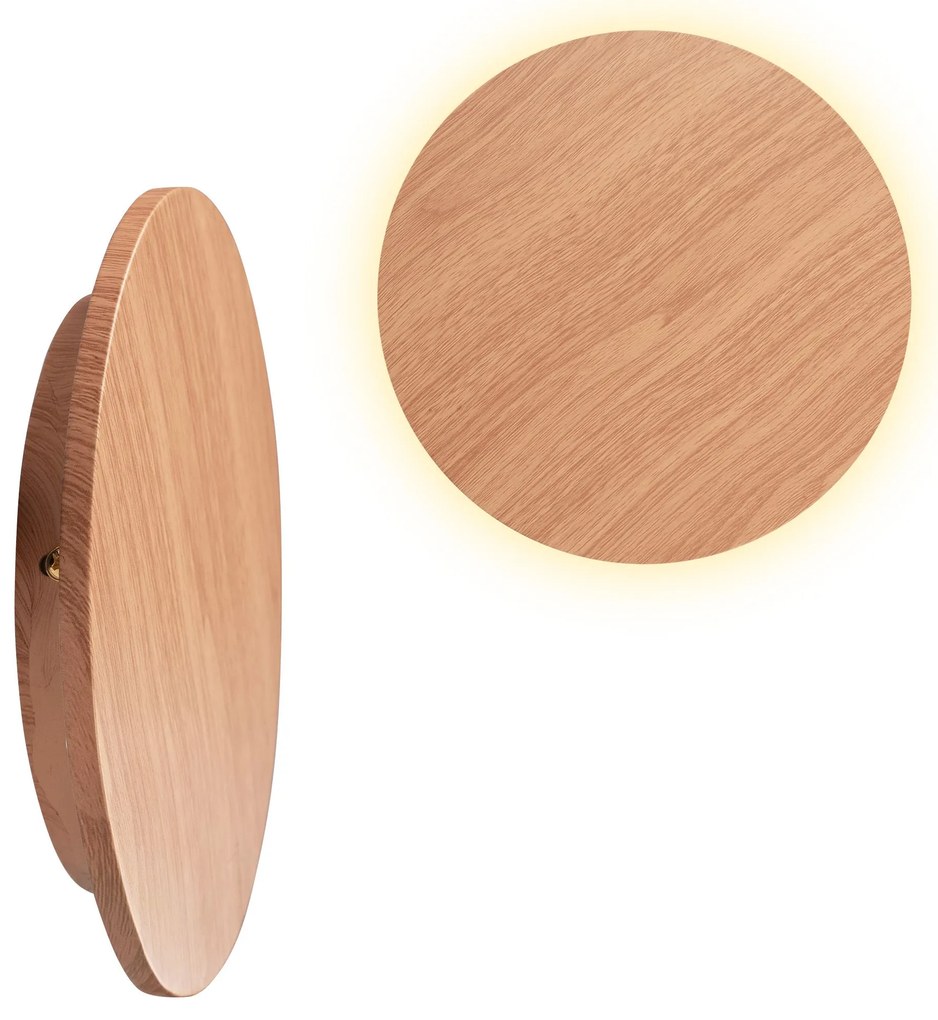 Toolight Toolight, LED nástenné svietidlo 20cm 12W APP1405-W WOOD, prírodná hnedá, OSW-03086