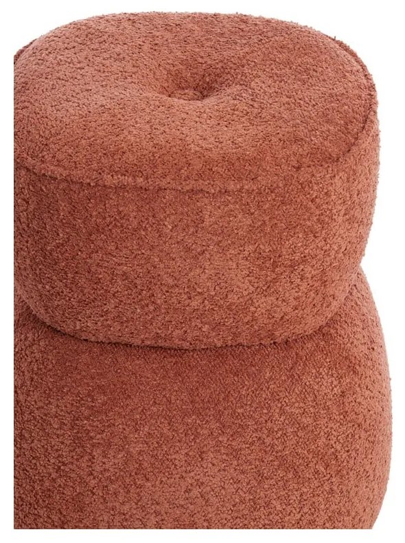 Oranžový taburet z textílie buklé Leyla – Light & Living