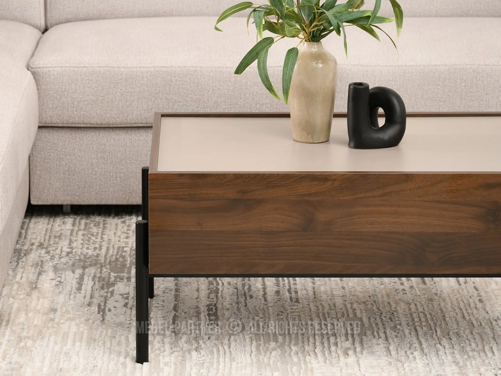 Konferenčný stolík Bertina M (béžová + čierna). Akcia -21%. Vlastná spoľahlivá doprava až k Vám domov. 1111576