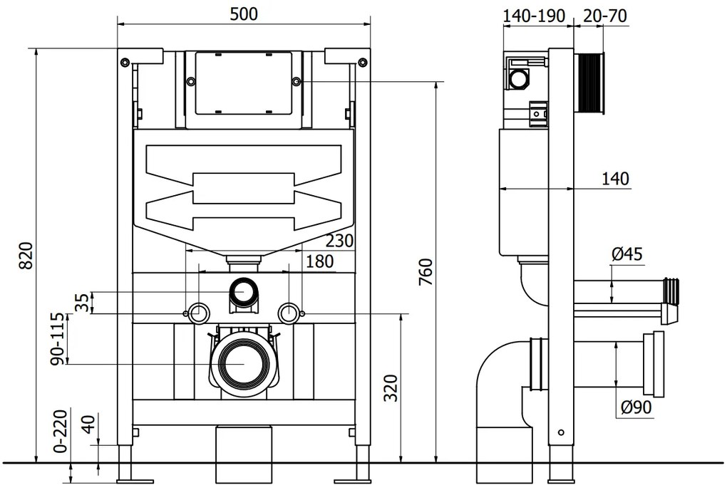 Mexen Fenix XS-F, podomietkový modul a závesné WC Rico, biela, 6803372XX00