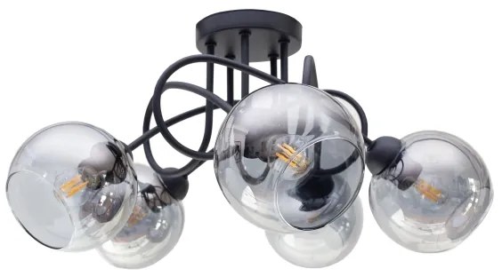 Prisadený luster LATIL 5xE27/60W/230V čierna