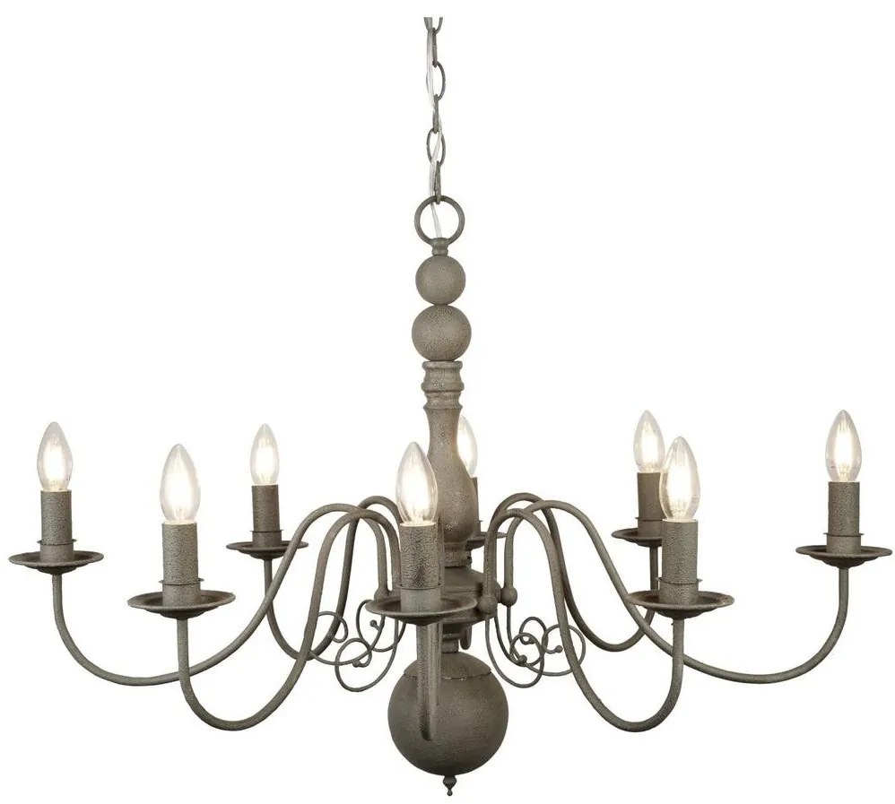 Searchlight 2268-8GY - Luster na reťazi GREYTHORNE 8xE14/40W/230V