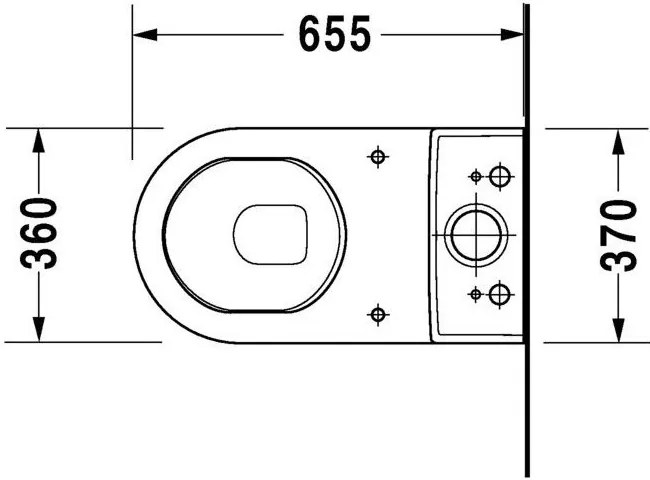 DURAVIT Starck 3 WC misa kombi s Vario odpadom, 370 mm x 395 mm x 655 mm, 0128090000