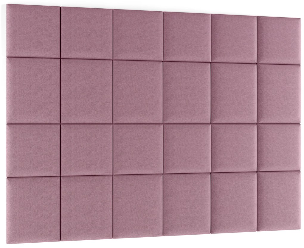 Set 24 čalúnených panelov Quadra 240x180 cm (ružová). Akcia -19%. Vlastná spoľahlivá doprava až k Vám domov. 1052015