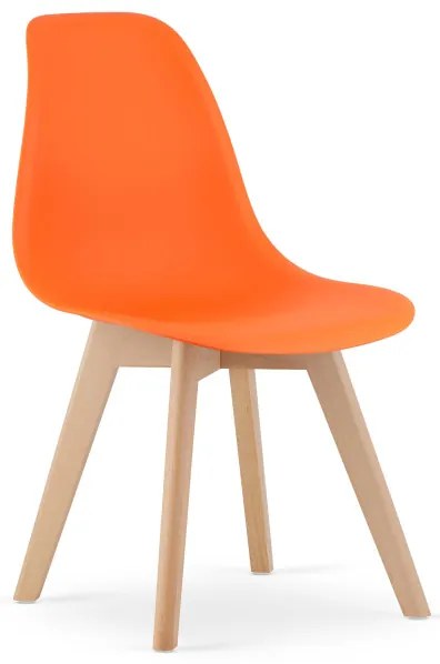 Set styroch jedálenských stoličiek KITO oranžové / naturálne nohy (4 ks)