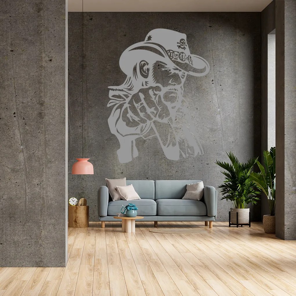 Veselá Stena Samolepka Lemmy Kilmister Farba: bílá, Veľkosť: 40 x 53 cm