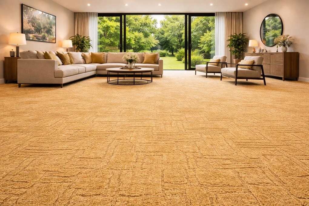 Koberec metráž Sprint 35 béžový, na mieru, šíře 4m, béžová, filc, obývacia izba, Spoltex