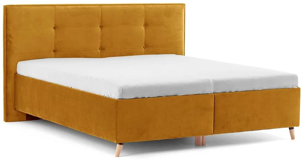 DREVONA® Manželská posteľ 160 cm  ZARA, žltá Terra 48