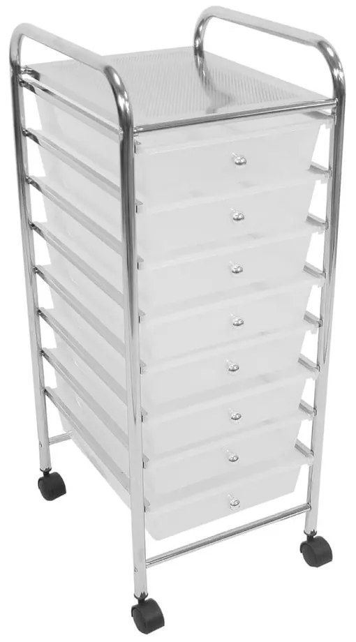 Plastový pojazdný regál v bielo-striebornej farbe 33x83 cm – Premier Housewares