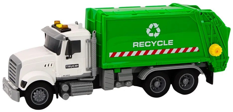 LEAN TOYS Smetiarske auto – bielo-zelená