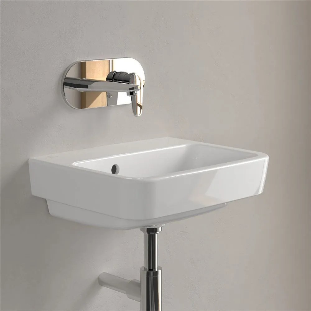 VILLEROY &amp; BOCH O.novo závesné umývadielko bez otvoru (zadná a spodná strana brúsená), s prepadom, 450 x 370 mm, biela alpská, 43444J01