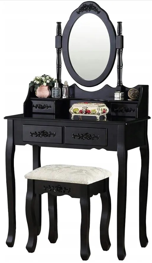 Toaletný stolík Barocco čierny