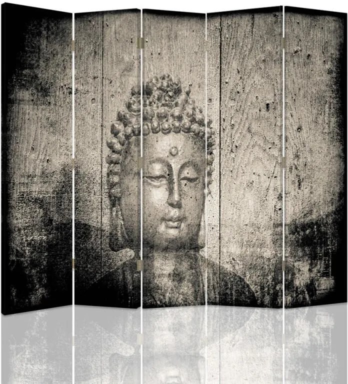 CARO Paraván - Buddha Image | päťdielny | obojstranný 180x150 cm