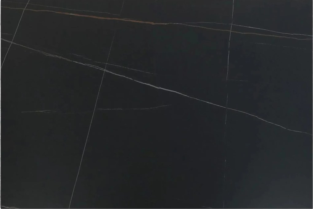 Jedálenský rozkladací stôl Sento 120/180 cm keramika čierny mramor/čierny