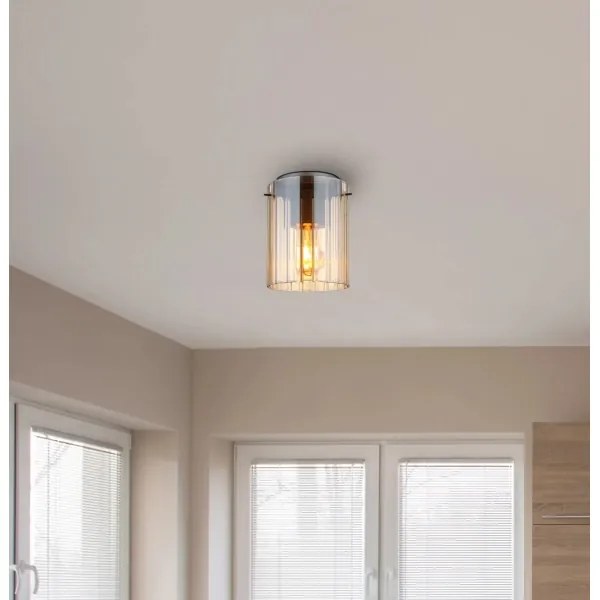 Globo 15904DA - Stropné svietidlo TULIVAR 1xE27/40W/230V pr. 18 cm hnedá