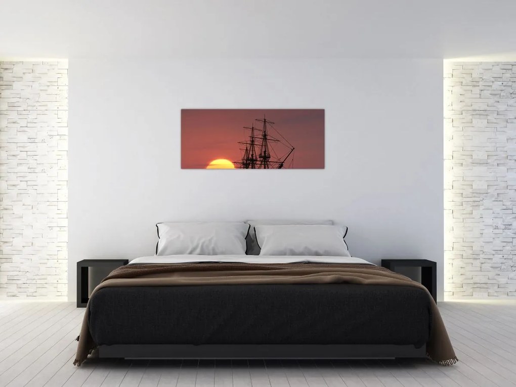Obraz - Stredoveká loď (120x50 cm)