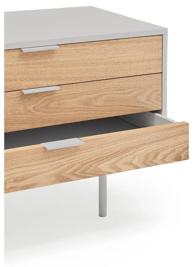 TV stolík v dekore duba v šedo-prírodnej farbe 180x52 cm Sierra – Teulat