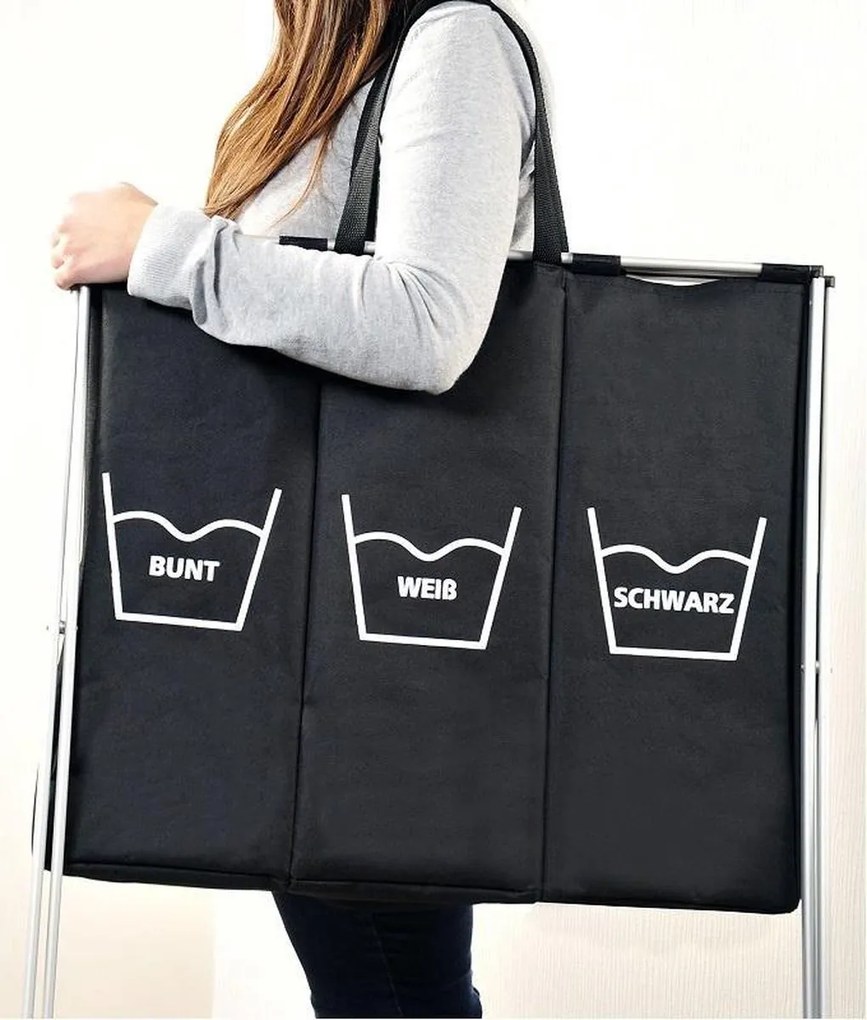 Kesper Textilný kôš na špinavú bielizeň a jej triedenie 30/60/90 s úchytmi na jednoduchý prenos