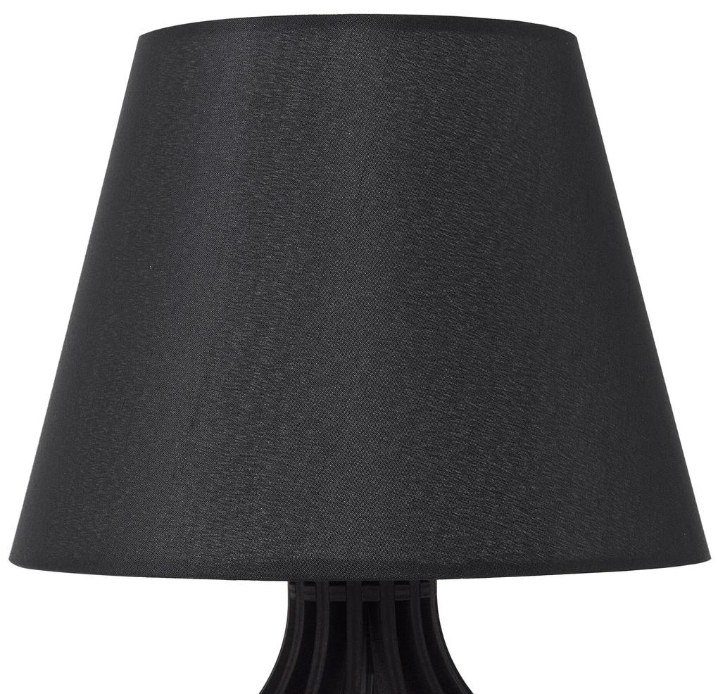 Drevená stolná lampa čierna AGUEDA Beliani