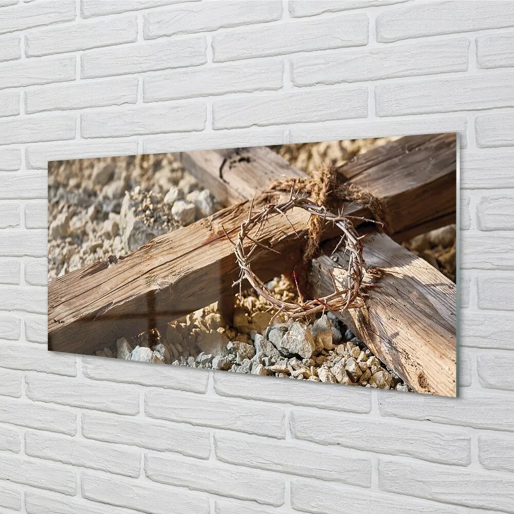 Sklenený obraz Krížové kamene tŕne 125x50 cm