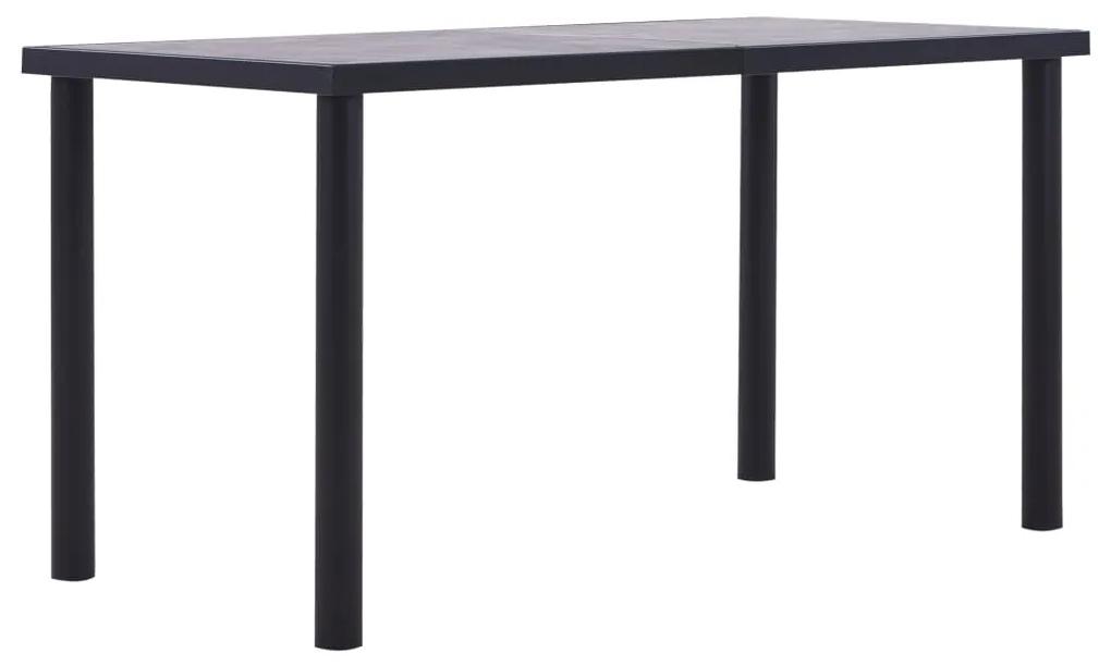 Jedálenský stôl, čierna a betónovo sivá 140x70x75 cm, MDF