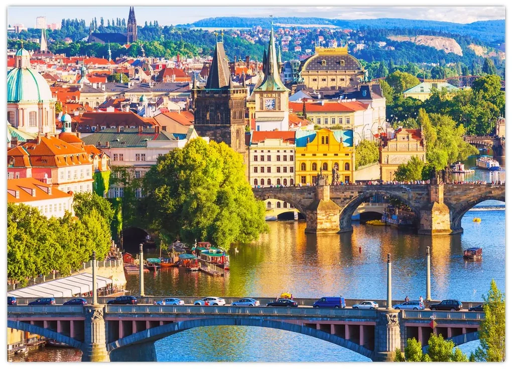 Sklenený obraz - Praha II. (70x50 cm)