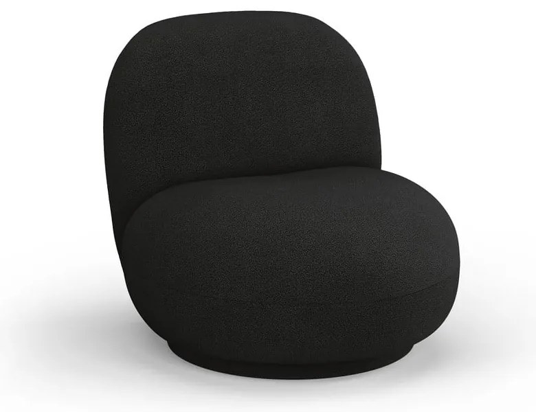 Čierne kreslo z textílie buklé Chuck – Micadoni Home