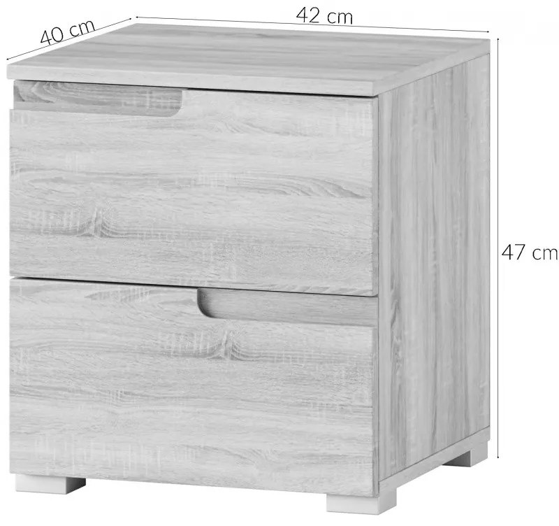 Nočný stolík Selene 47 cm biely