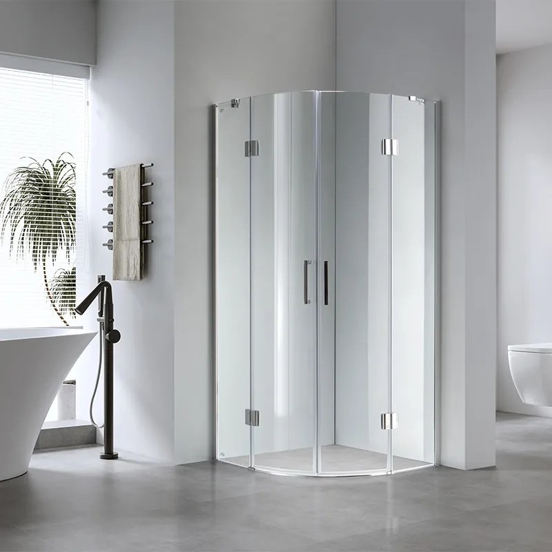 BPS-koupelny Štvrťkruhový sprchový kút KZ92 90x90 chróm/transparent - bez vaničky