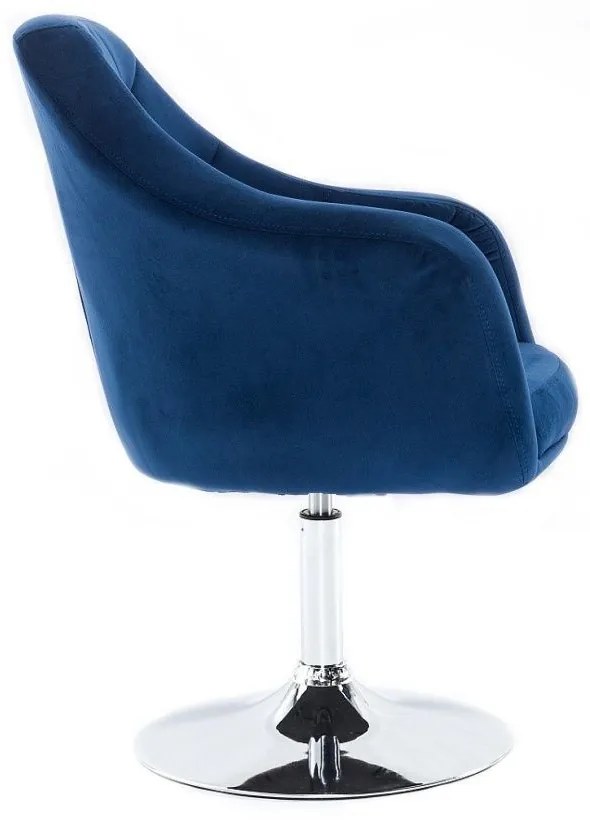 LuxuryForm DESIGN Kreslo ANDORA VELUR na striebornom tanieri - modré
