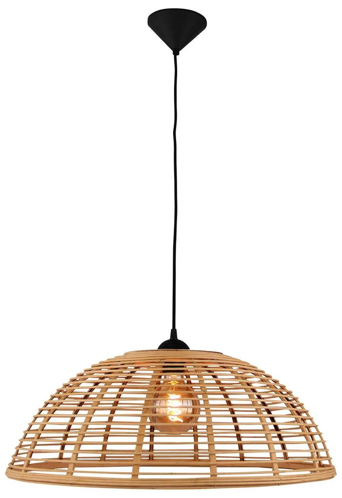 Závesná lampa Crosstown bambus tienidlo svetlé Ø48