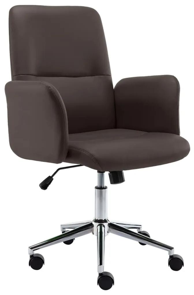 Kancelárska stolička hnedá umelá koža