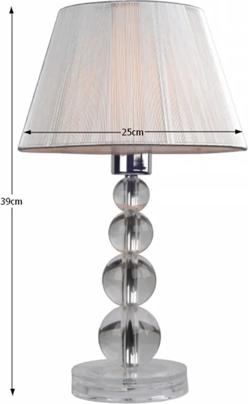 Stolná lampa, strieborná, CINDA TYP 14 MESMPEQ