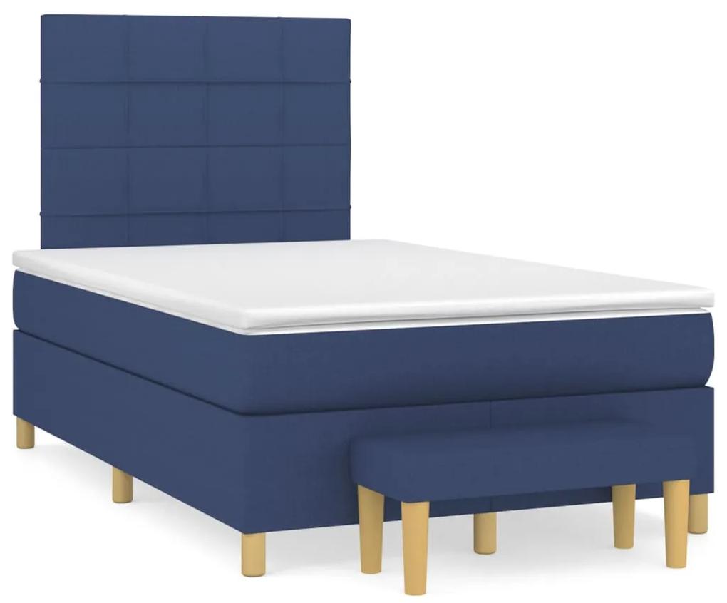 Boxspring posteľ s matracom modrá 120x190 cm látka 3270410