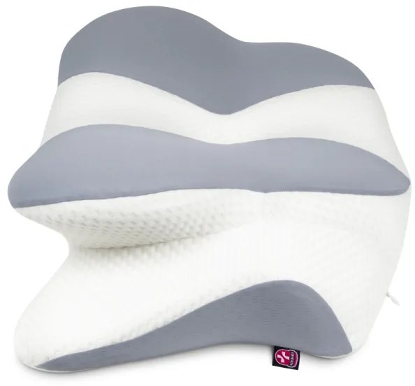 CONNECT IT CFH-6032-WH - Anatomický vankúš Gemini bielo-sivý