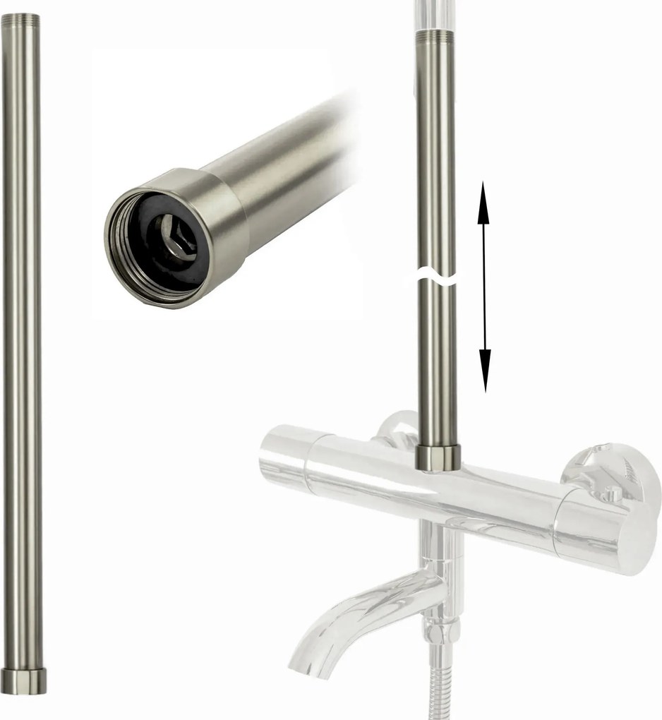 Predĺženie pre vaňovú/sprchovú súpravu REA ø 25 mm - 50 cm, nikel kartáčovaný