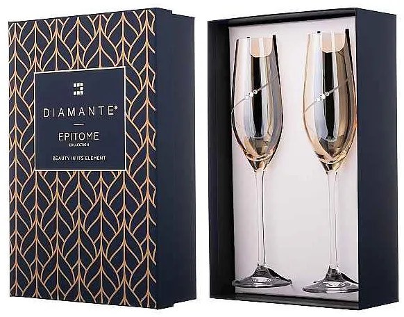 Diamante Silhouette Amber poháre na sekt 210 ml, 2 ks